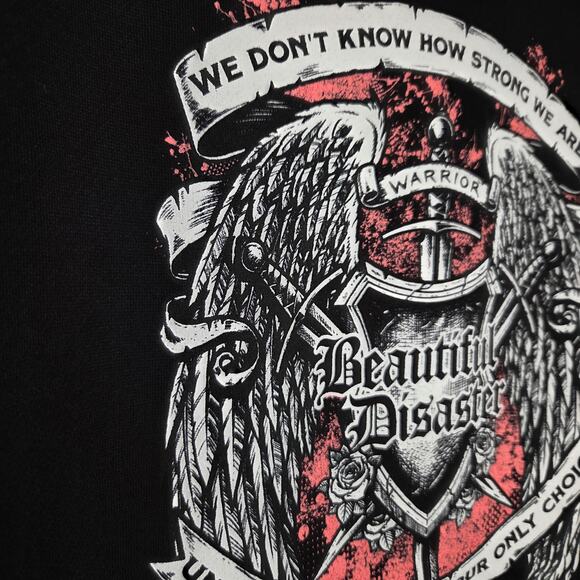 Beautiful Disaster Warrior Strong We Are Black Pullover Hoodie NEW Curvy 2X - Picture 8 of 11